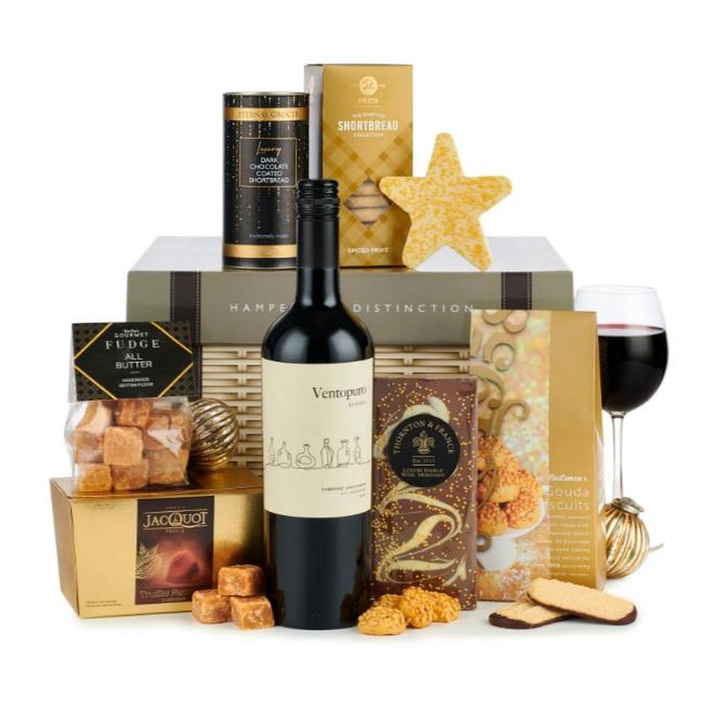 The Sparkle Christmas Hamper With Red Wine