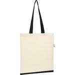 Maidstone 5oz Recycled Cotton Shopper Tote Natural Black