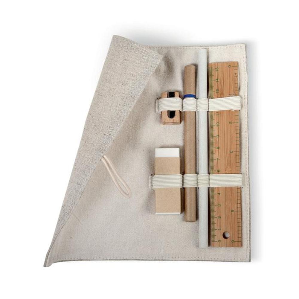 Bamboo Stationery Set in Cotton Pouch