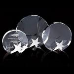 Round Crystal Award with Chrome Star
