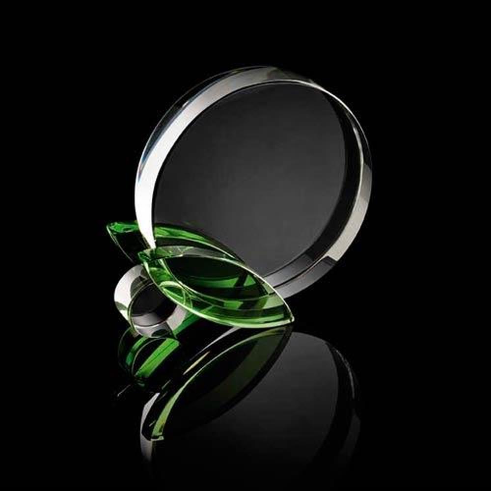 Crystal Circle With Green Crystal Stand
