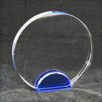 Crystal Circle Award with Blue Base