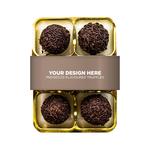 6 Chocolate Truffles with printed belly band