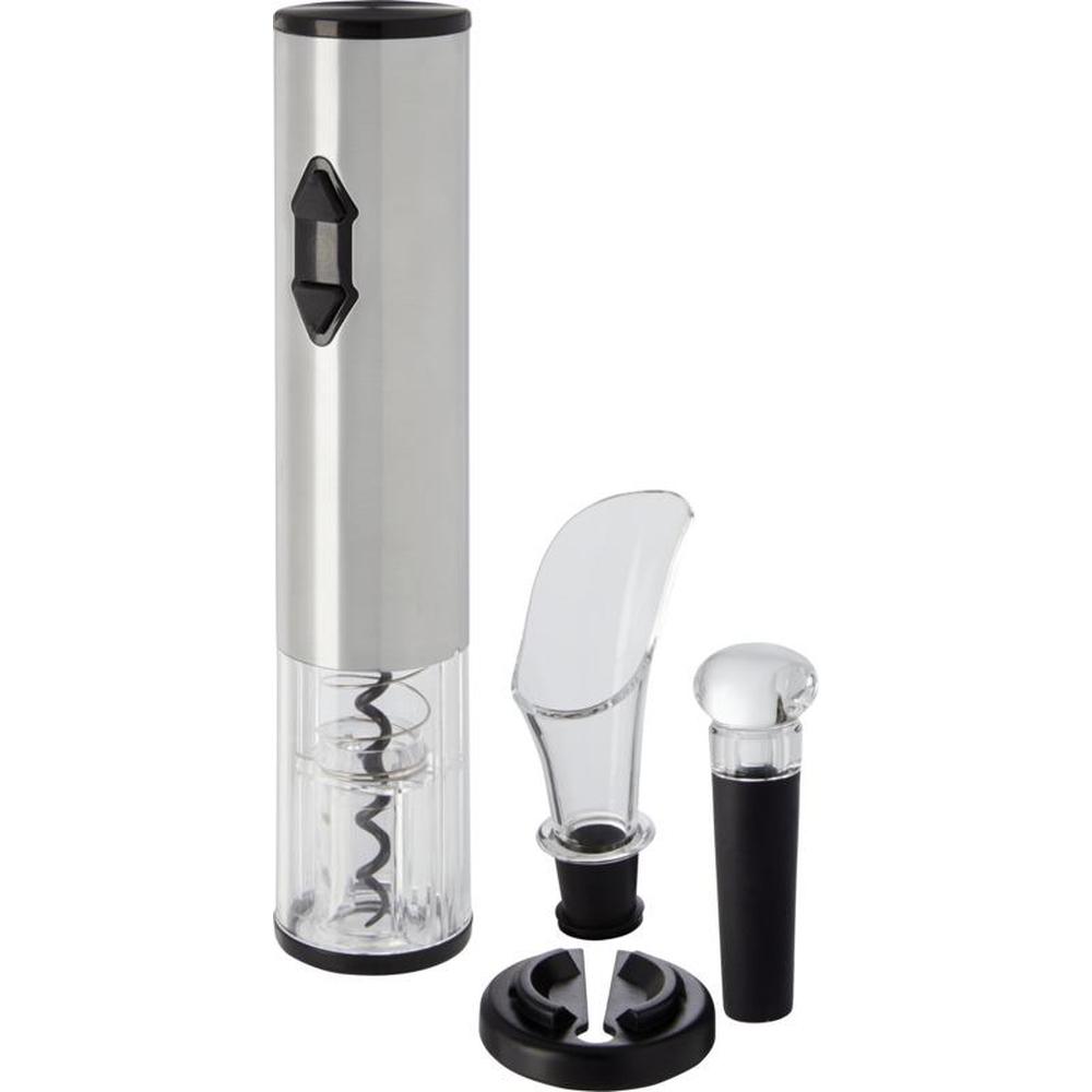 Pino Electric Wine Opener with Wine Tools - Silver