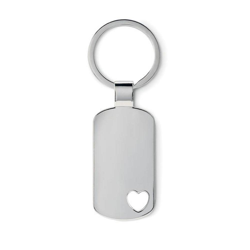 Metal Key Ring with Heart Detail