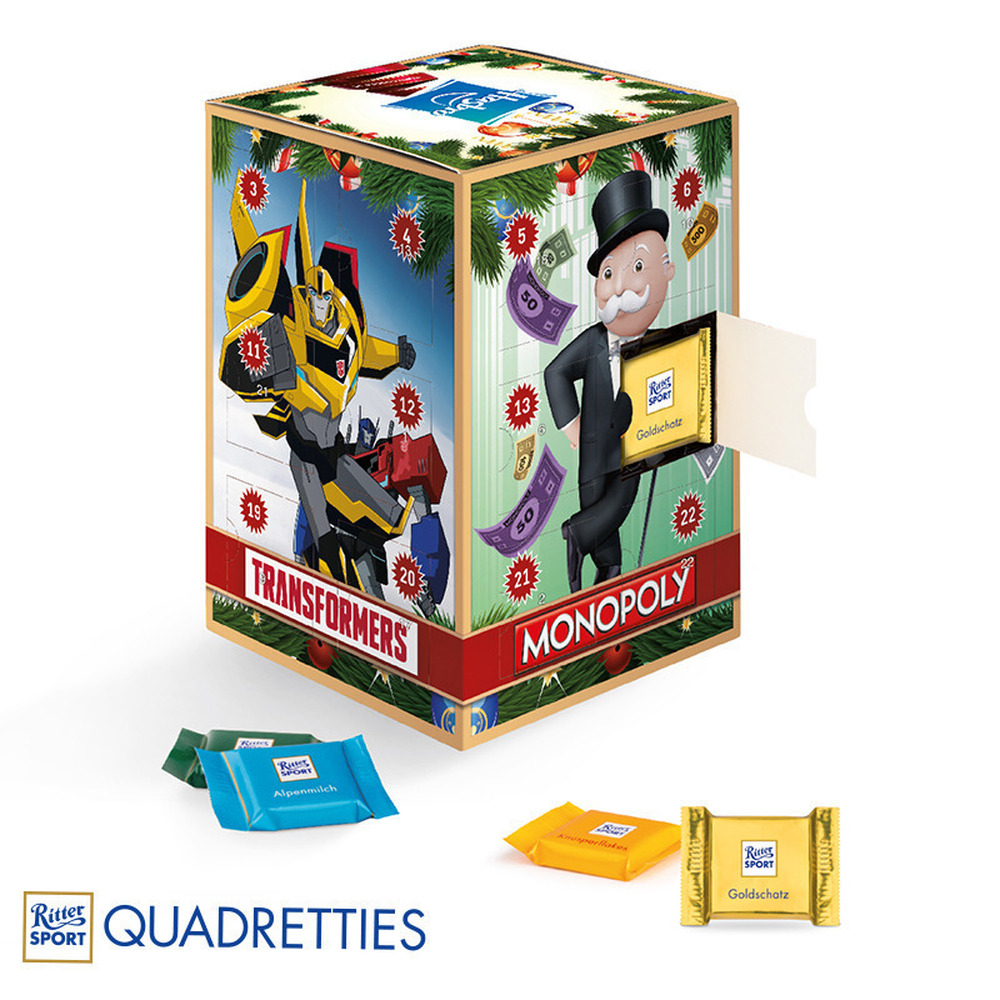 Promotional Tower Advent Calendar with Ritter Sport Quadrettes