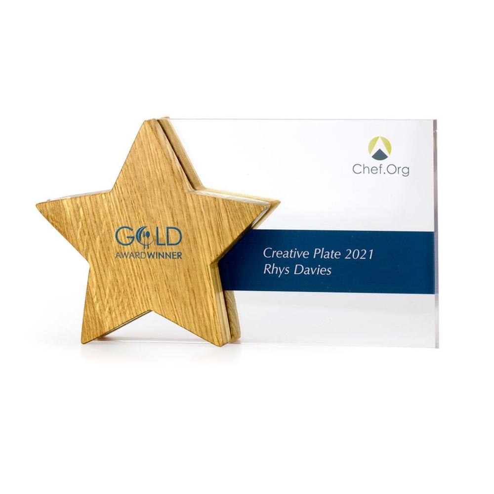 Oak Star Award with Acrylic Slot