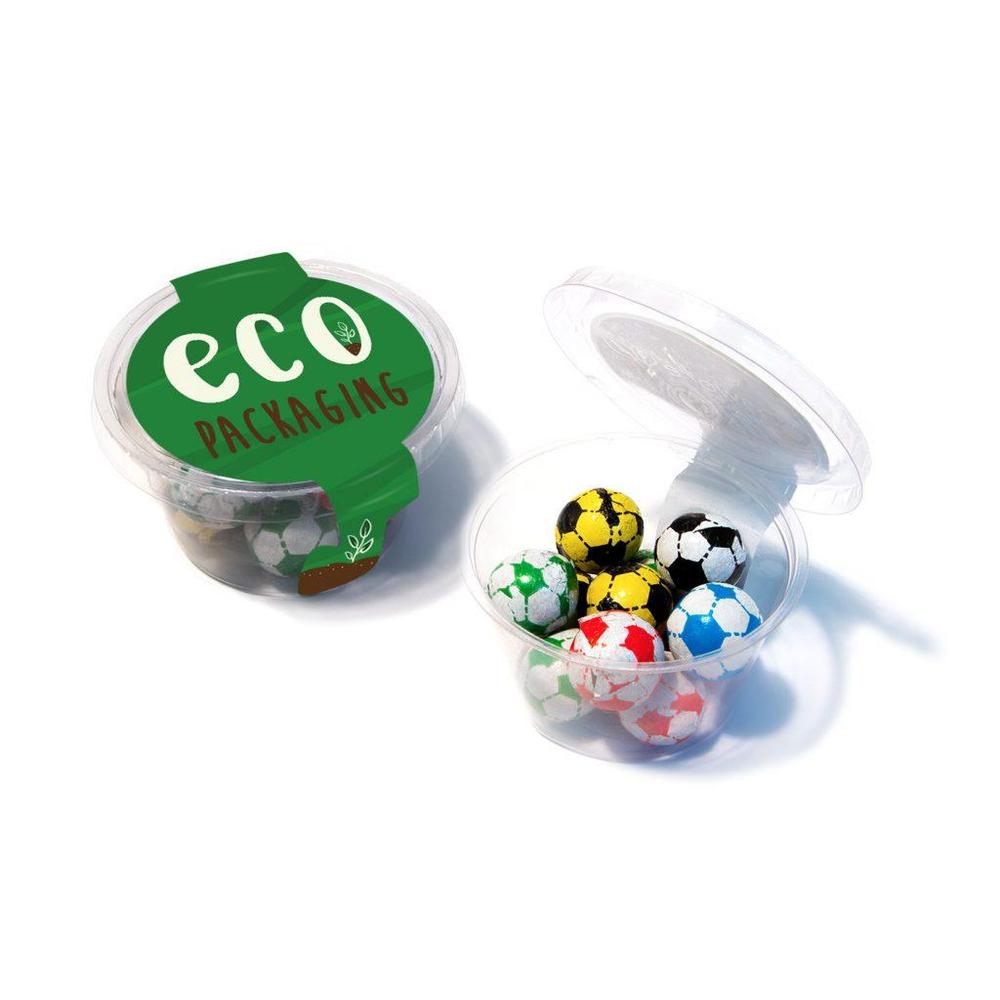 Maxi Eco Pot - Milk Chocolate Footballs