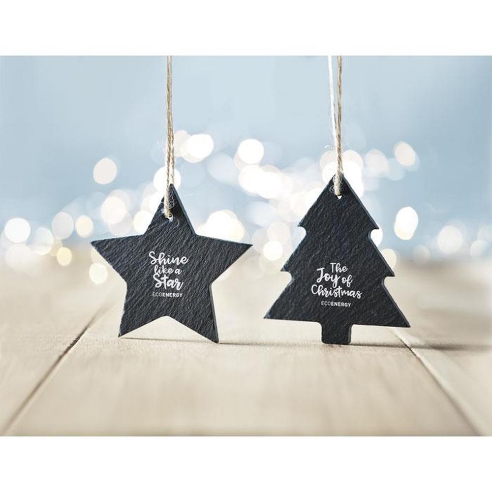 Slate Christmas Decoration in Tree or Star Shape