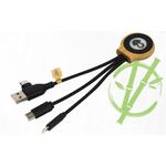 Bamboo and rPET Short Multi Charging Cable