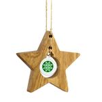 Oak Hanging Star With Acrylic Bauble