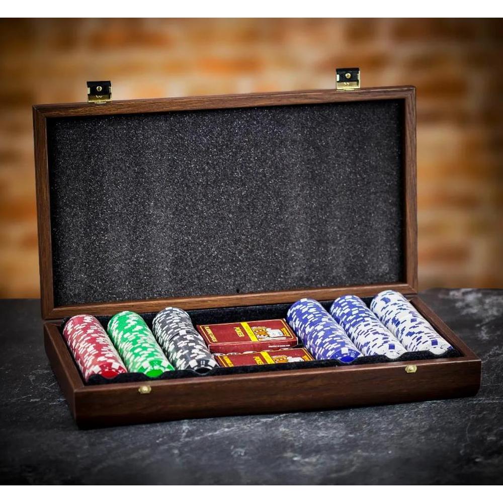 Manopoulos Luxury Poker Set in California Burl Case