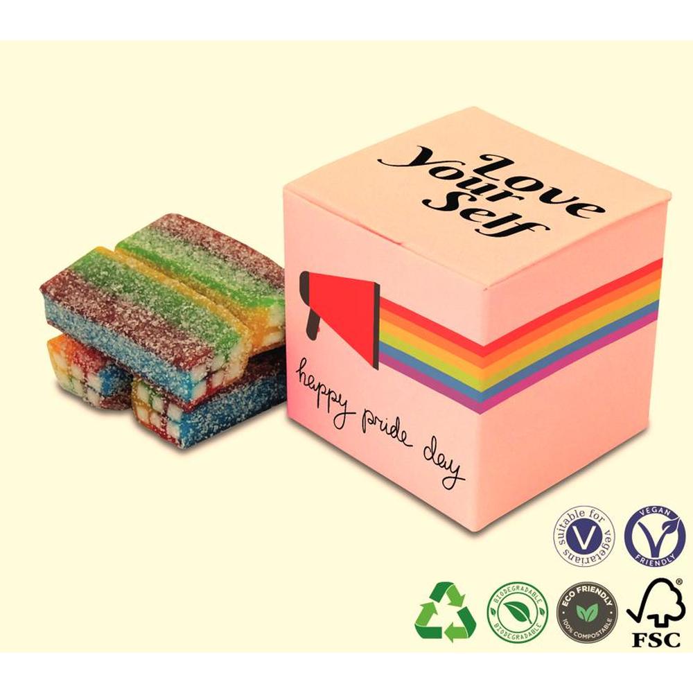 Cube Box of Sour Rainbow Bricks