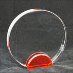 Large Crystal Circle With Red Base